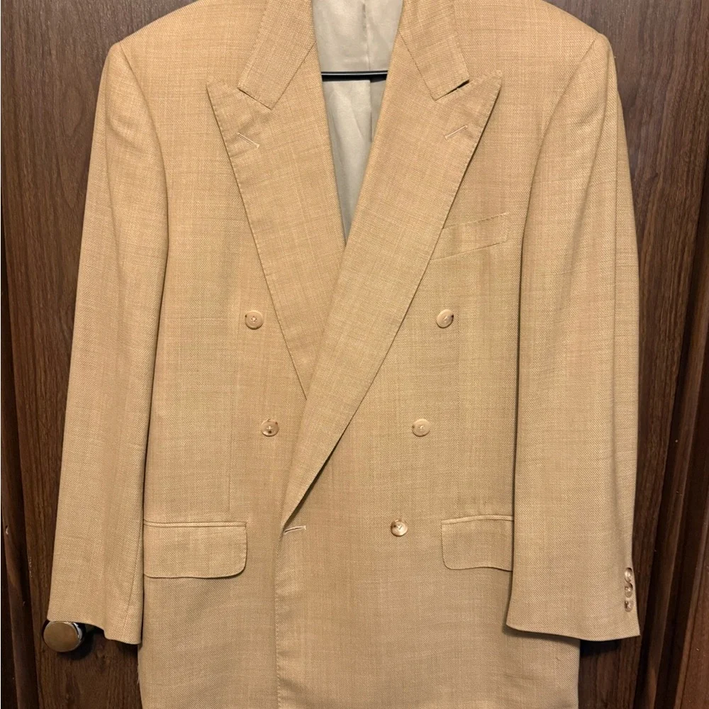 Ermenegildo Zegna Double-Breasted Sport Coat Khaki/Tan/Beige